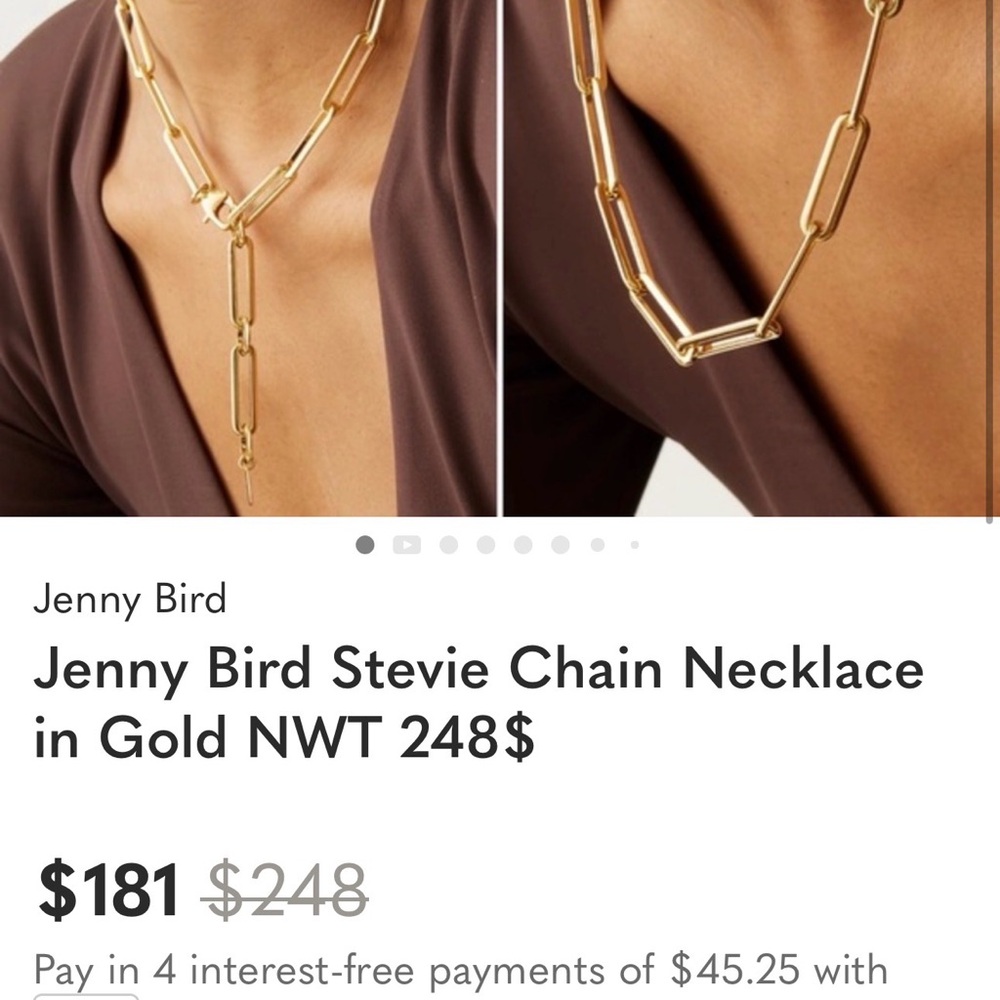 Jenny Bird Gold Stevie Chain Link Necklace Gold